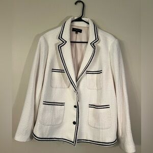 Talbots Ivory Blazer with Black Accents